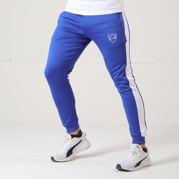 Royal Blue Poly Fleece Tracksuit With White Panel