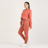 Tf-Basic Tiger Orange Crop Cut And High Waisted Tracksuit