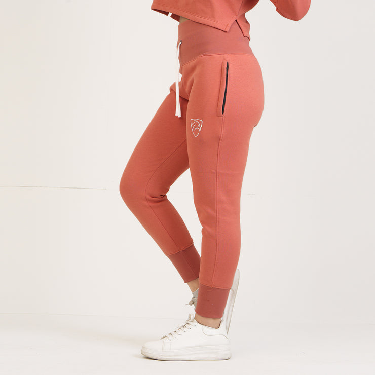 Tf-Basic Tiger Orange Crop Cut And High Waisted Tracksuit