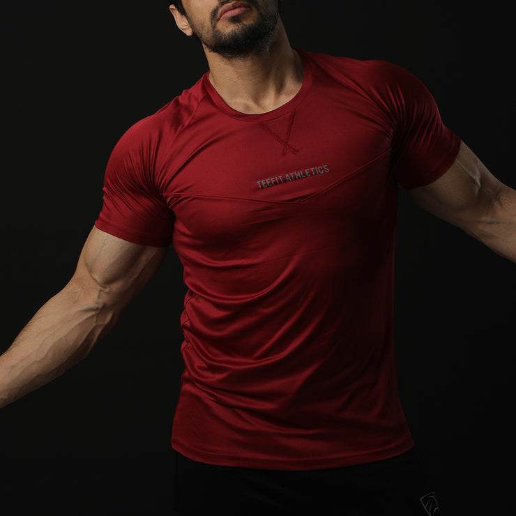 Maroon Teefit Athletics Performance Tee