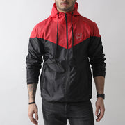 Red And Black Wind Crusher Zipper Hood