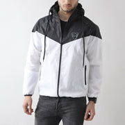 Black And White Wind Crusher Zipper Hood