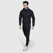 All Black Fleece Tracksuit With Black Logo