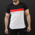 Black, Red And White Three Panel Cotton Tee