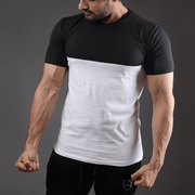 Black And White Two Tone Half Sleeve Tee - TeeFit Fashion