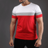 White, Grey And Red Panel Half Sleeve Tee - TeeFit Fashion