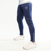 Navy Interlock Bottoms With Piping and Ankle Zips