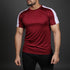Maroon Performance Tee With White Mesh Shoulder Panel