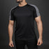 Black Performance Tee With Grey Mesh Shoulder Panel