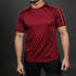 Maroon Performance Tee With Double Piping