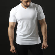Tf-Premium White Half Sleeve V-Neck