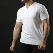 Tf-Premium White Half Sleeve V-Neck