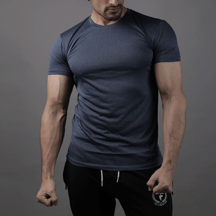 Quick Dry Prussian Blue Tee - TeeFit Fashion