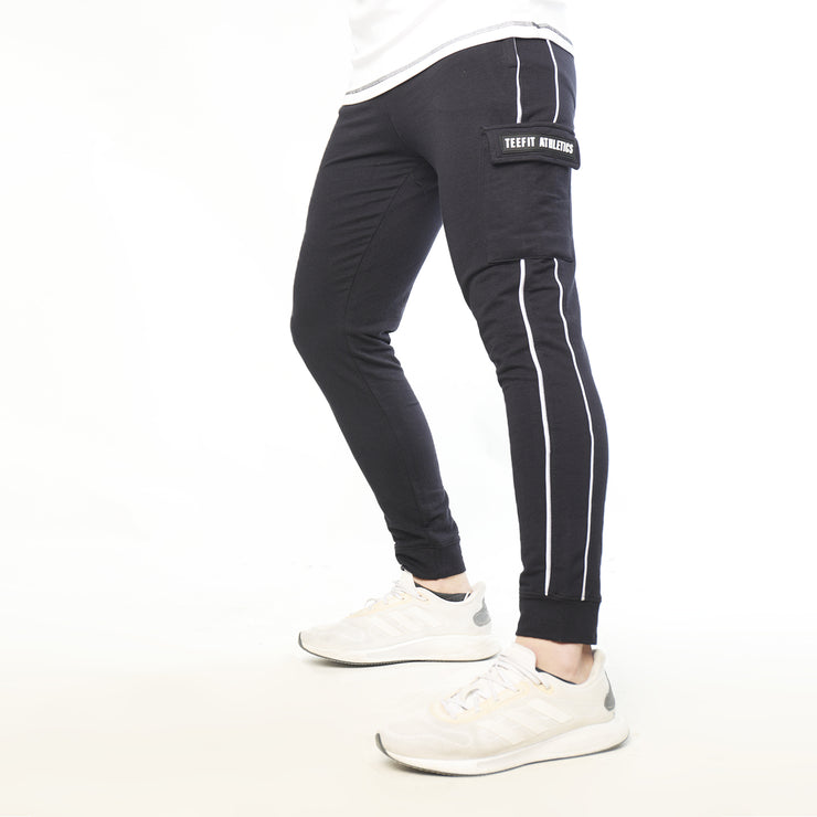 Iconic Light Black Lycra Terry Bottoms