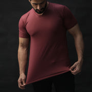 Light Maroon Lycra Texture Performance Tee