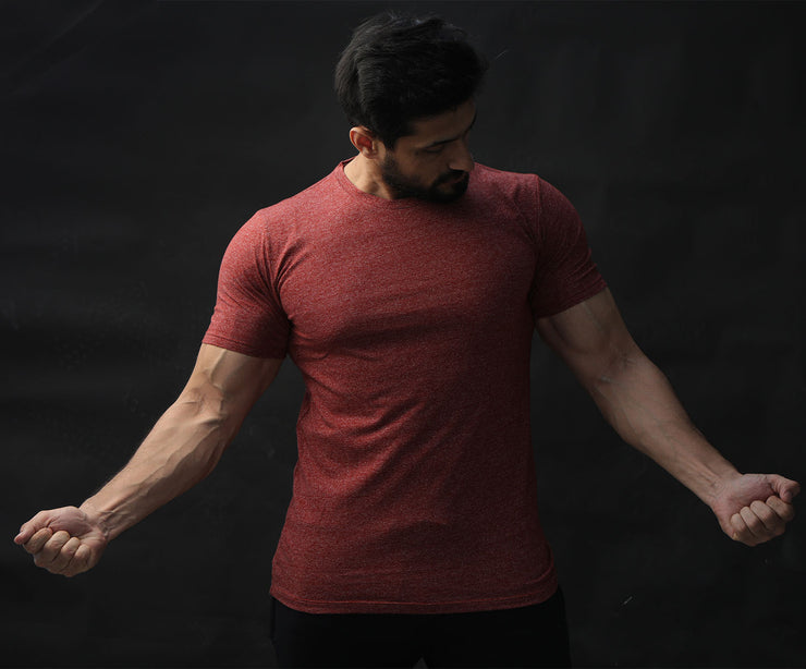 Maroon Texture Crew Neck Tee