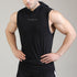 Premium Black Cotton Sleeveless Hoodie Top