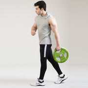 Premium Grey Cotton Sleeveless Hoodie Top