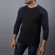 Black & Navy Raglan Tee - TeeFit Fashion