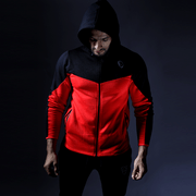 Tf-Black & Red Zipper Hood - TeeFit Fashion