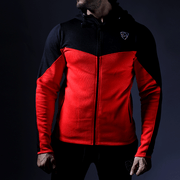 Tf-Black & Red Zipper Hood - TeeFit Fashion