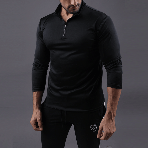 Quick Dry Black Hawk Zipper Top - TeeFit Fashion