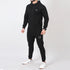 All Black Fleece Tracksuit With White Logo