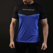 Blue And Black Contrast Performance Tee