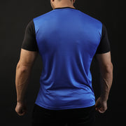 Blue And Black Contrast Performance Tee