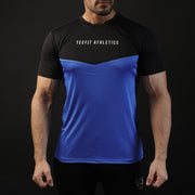 Blue And Black Contrast Performance Tee