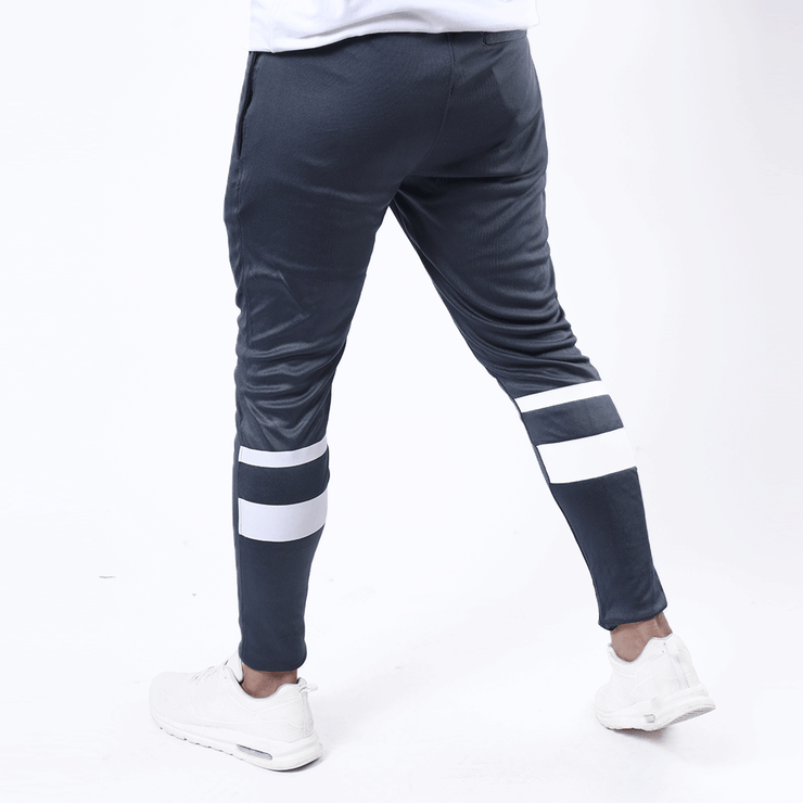 Charcoal Hawk Series Bottom WIth Two Back White Stripes - TeeFit Fashion