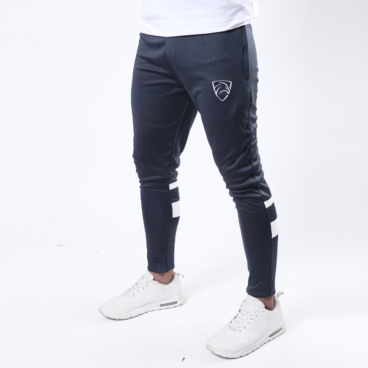 Charcoal Hawk Series Bottom WIth Two Back White Stripes - TeeFit Fashion