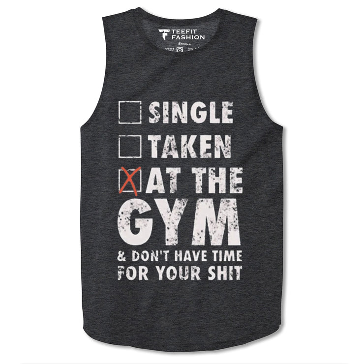 Single Taken At The Gym Charcoal Sleeveless Top