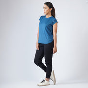 Teal Blue Premium Cut Women Sleeveless Tee
