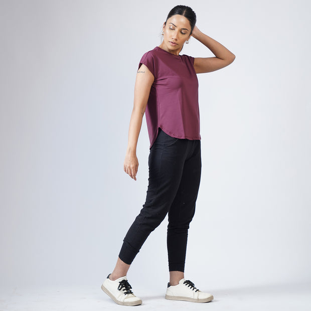 Maroon Premium Cut Women Sleeveless Tee