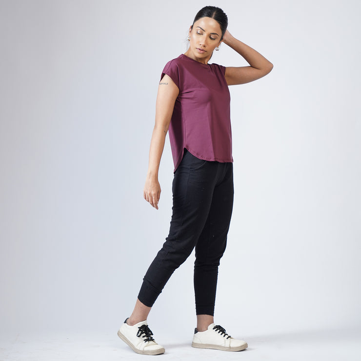 Maroon Premium Cut Women Sleeveless Tee