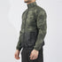 Solid Green Camouflage Long Panel Performance Mock Neck Zipper