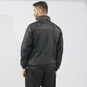 Green Camouflage V Panel Performance Mock Neck Zipper