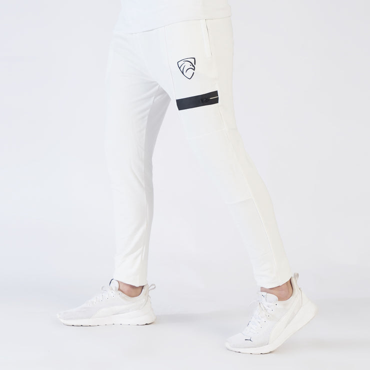 Tf-White Lycra Bottoms With Front Waterbase Zip