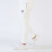 Tf-Basic White Lycra Terry Bottoms With Cuffs