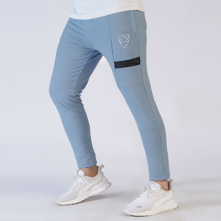 Tf-Sky Blue Lycra Bottoms With Front Waterbase Zip