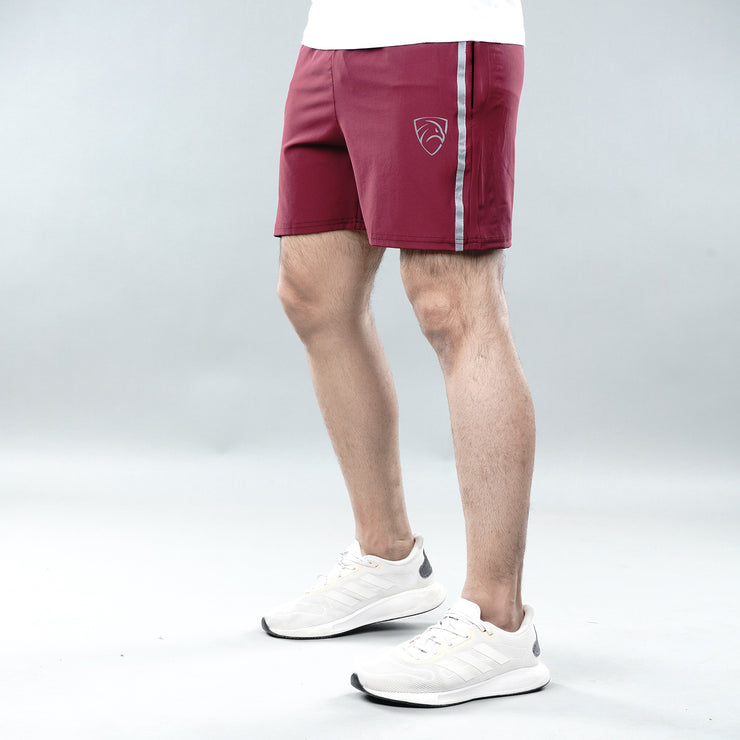 Tf-Maroon Training Shorts With Reflectors