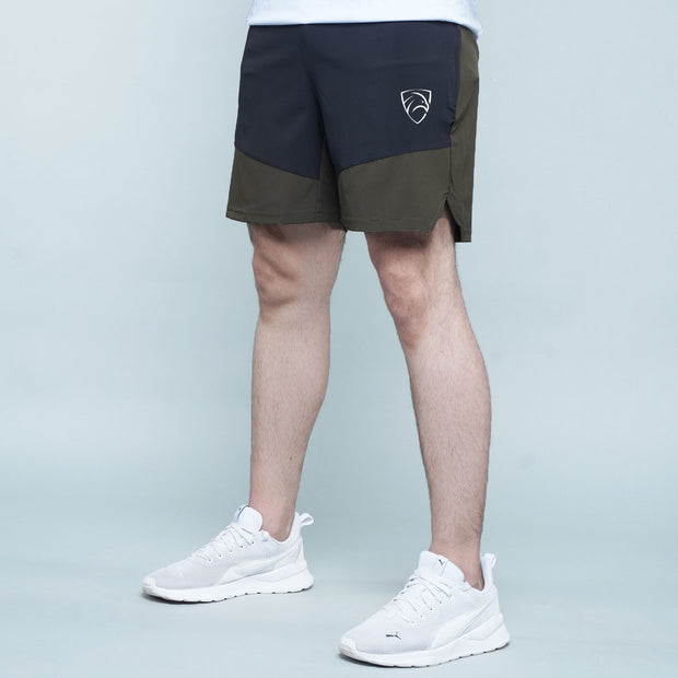 Tf-Olive/Black Contrast Running Shorts
