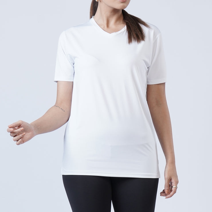 Tf-Premium White Women V-Neck Tee