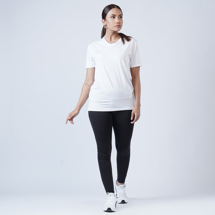 Tf-Premium White Women V-Neck Tee