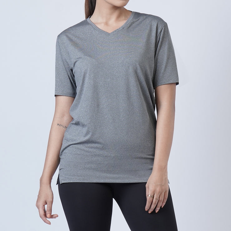 Tf-Premium Super Grey Women V-Neck Tee