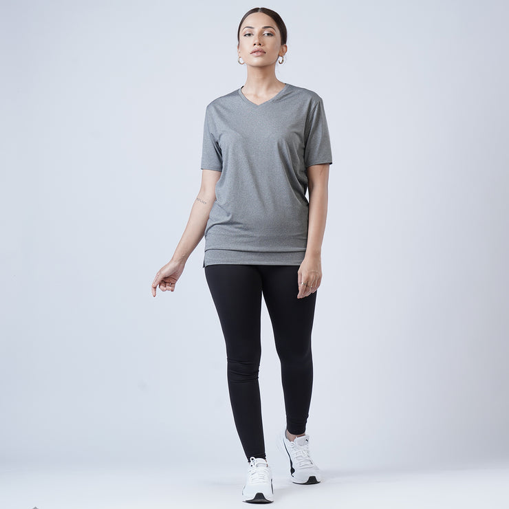 Tf-Premium Super Grey Women V-Neck Tee