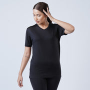 Tf-Premium Black Women V-Neck Tee