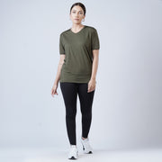 Tf-Premium Olive Green Women V-Neck Tee