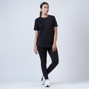 Tf-Premium Black Half Sleeve Women Curve Tee